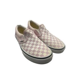 Vans Slip On Checkerboard Pink White Kids 4 Youth Skate Shoes Classic Low